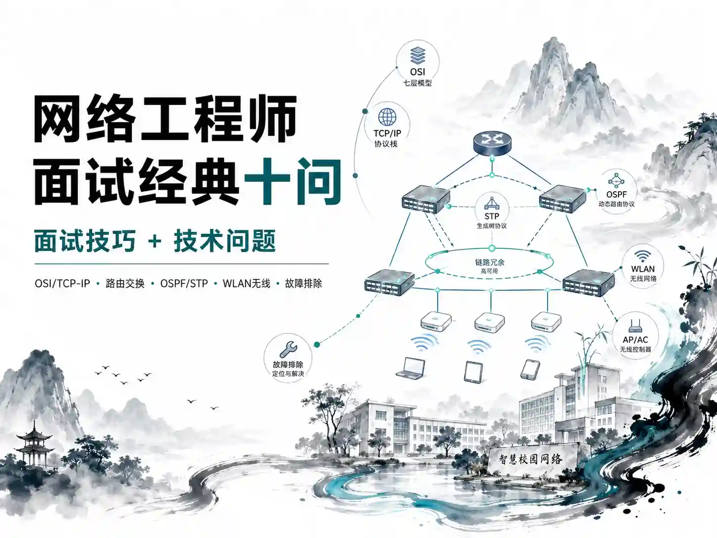 网络工程师面试视频课程【经典十问】面试技巧+技术问题