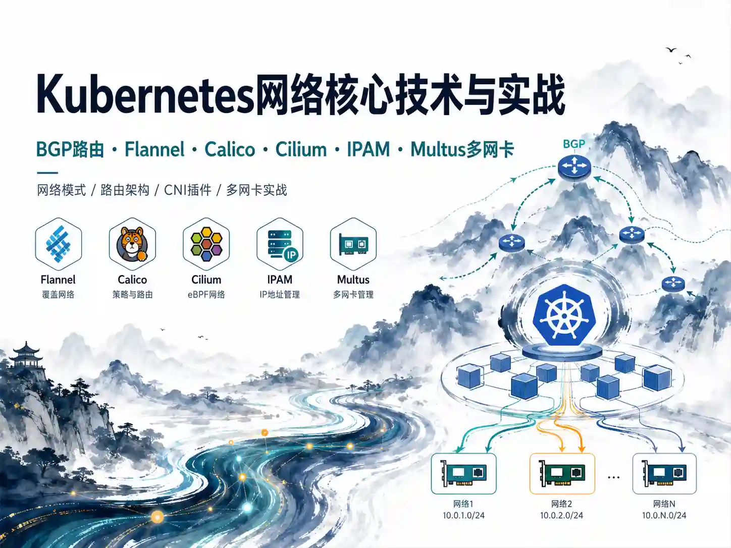 Kubernetes网络核心技术与实战  BGP路由+Flannel/Calico/Cilium网络模式+IPAM及Multus多网卡