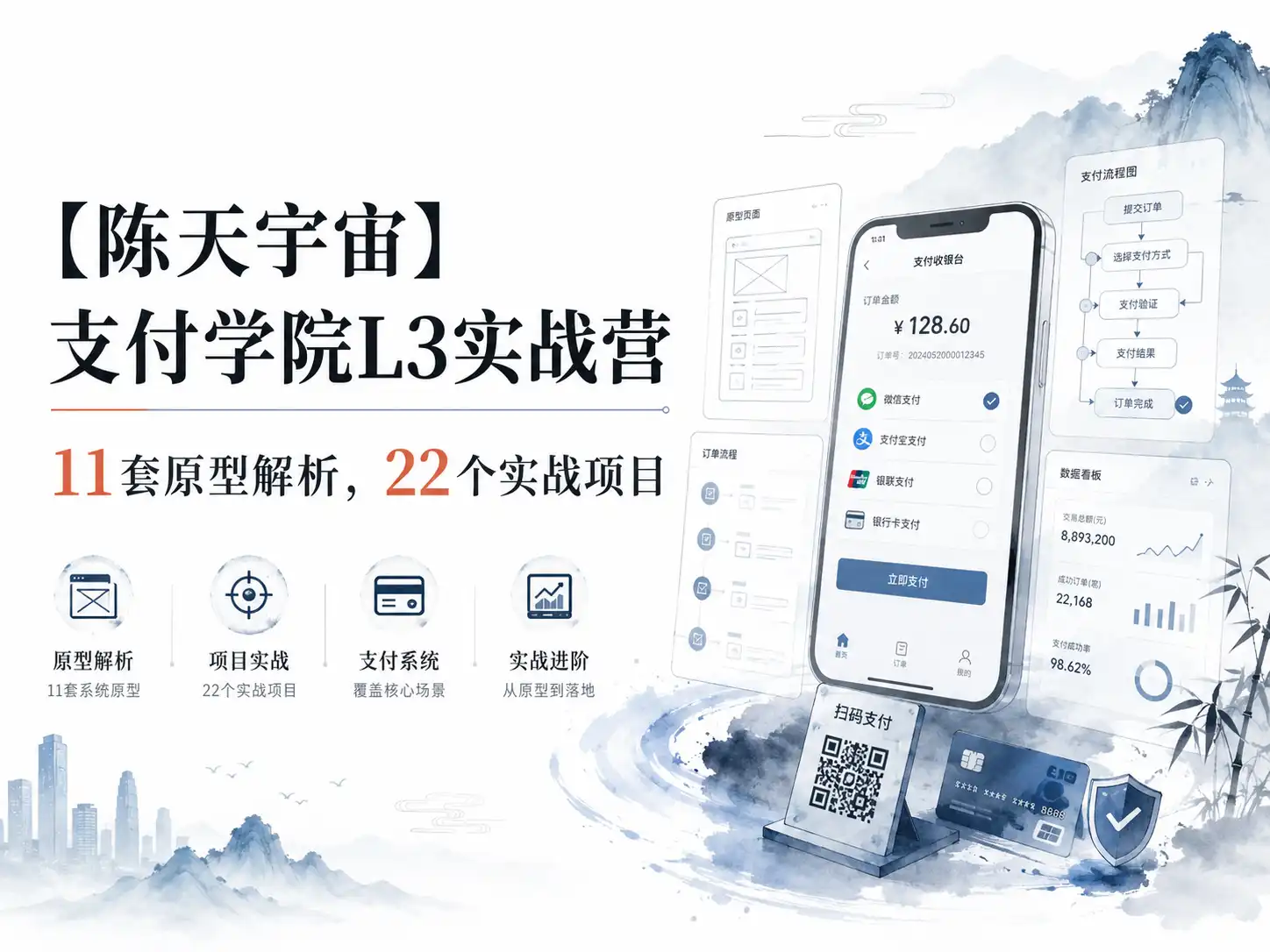 【陈天宇宙】支付学院L3实战营，11套原型解析，22个实战项目